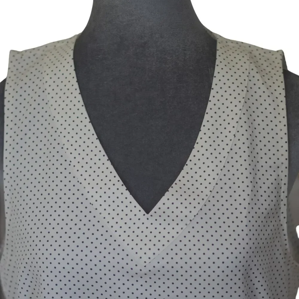 Maddie Eden Ruth White Polka Dot V-Neck Sleeveless Blouse Women's Large - Picture 4 of 9